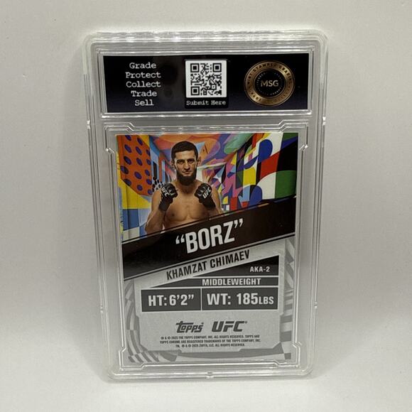 2025 Topps Chrome UFC - AKA Khamzat Chimaev "Borz" Graded 10 Gem Mint Card - Picture 2 of 2
